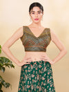 Multi Sequence Embroidery Zigzag Pattern Placement Blouse