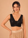 Partywear Sequence Work Sleeveless Yoke Blouse