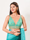 Organza Sequence Yoke Soegetti Blouse