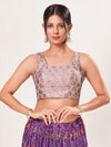 Vamas Threadwork Motif Embroidery Round Neck Sleeveless Blouse