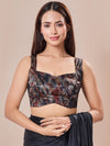 Vamas Velvet Partywear Buckle Closure Blouse