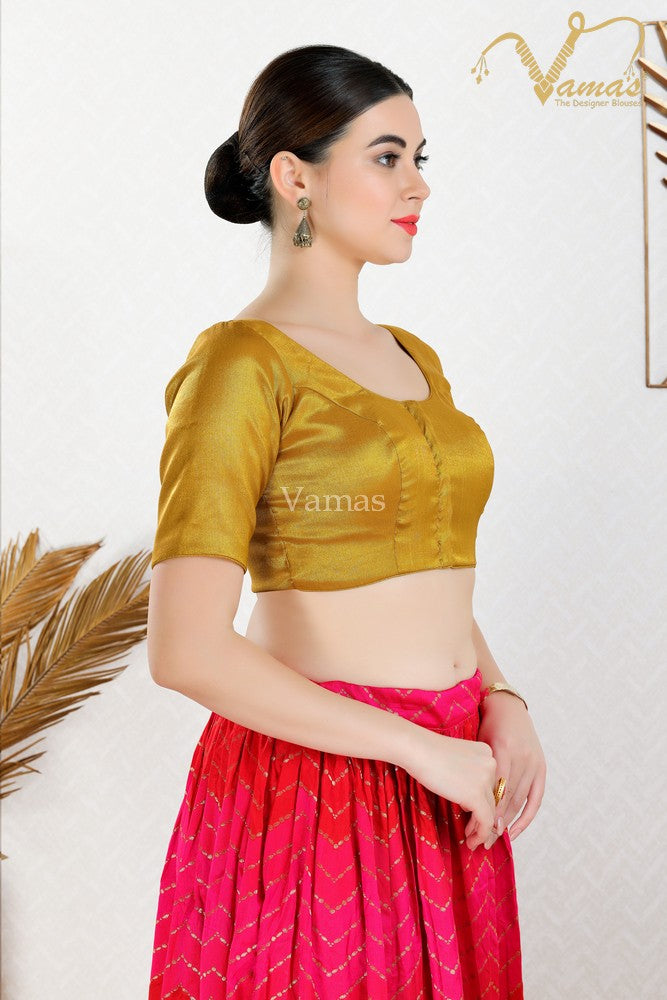 Vamas Women's Shimmer Padded Front Open Elbow Sleeves Saree Blouse ( CO-289.ELB )
