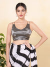 Shimmer Solid Sleveless Blouse