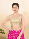 Gold Gota Embroidery Round Neck Sleveless Blouse