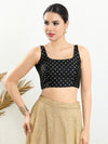Signature Round Neck Butti Sleeveless Blouse