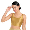 Dupion Silk Round Neck Sleeveless Blouse