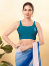 Vamas Taffeta Silk Round Neck Thin Strap Sleeveless Blouse