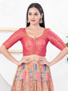 Metallic Tissue Scallop Embroidery Sleeves Blouse