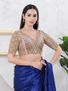 Milti Printed V Neck Shifli Blouse