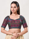 Diamond Brocade Multi Sweetheart Neck Blouse