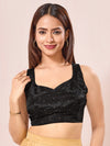 Vamas Pure Crepe Silk Paan Neckline Sleeveless Blouse