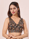 Heavy Abhala Embroidered Multicolored V Neck Navratri Blouse