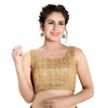Net Tikki Embroidery Sleeveless Round Neck Blouse