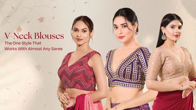 V-Neck Blouses: The One Style That Works With Almost Any Saree