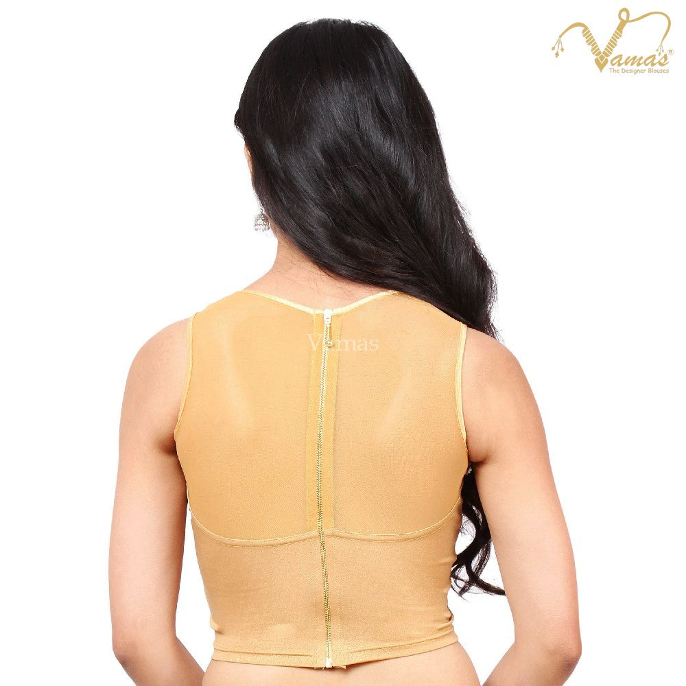Vamas Women's Shimmer Non-Padded Stretchable Sleeveless Saree Blouse ( A-35 )