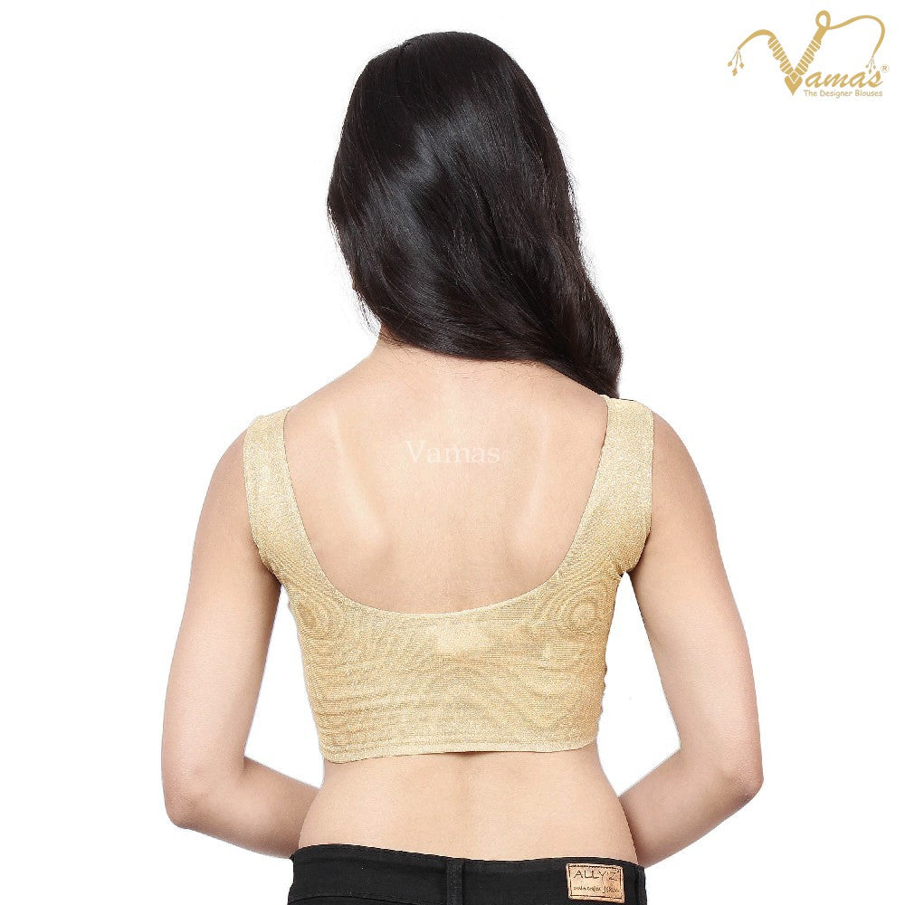Vamas Women's Shimmer Non-Padded Stretchable Sleeveless Saree Blouse ( A-36 )