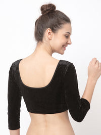 Vamas Velvet Stretchable Long Sleeve Blouse