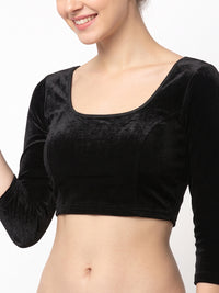 Vamas Velvet Stretchable Long Sleeve Blouse