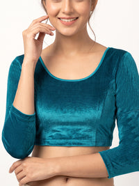 Vamas Velvet Stretchable Long Sleeve Blouse