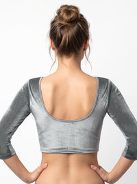 Vamas Velvet Stretchable Long Sleeve Blouse