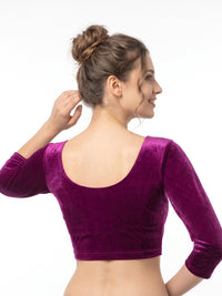 Vamas Velvet Stretchable Long Sleeve Blouse