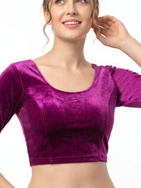Vamas Velvet Stretchable Long Sleeve Blouse