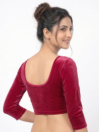 Vamas Velvet Stretchable Long Sleeve Blouse