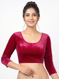 Vamas Velvet Stretchable Long Sleeve Blouse