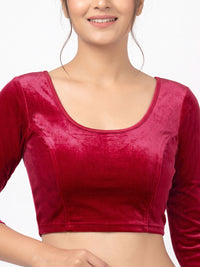 Vamas Velvet Stretchable Long Sleeve Blouse