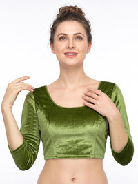 Vamas Velvet Stretchable Long Sleeve Blouse