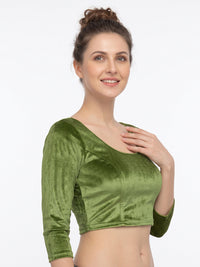 Vamas Velvet Stretchable Long Sleeve Blouse