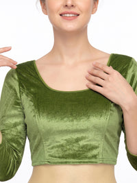 Vamas Velvet Stretchable Long Sleeve Blouse
