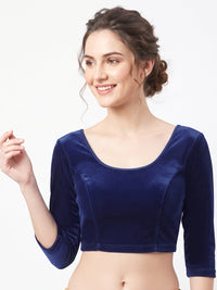 Vamas Velvet Stretchable Long Sleeve Blouse