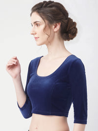 Vamas Velvet Stretchable Long Sleeve Blouse