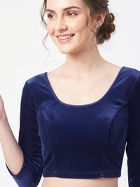Vamas Velvet Stretchable Long Sleeve Blouse