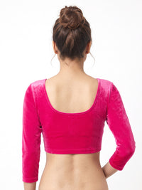 Vamas Velvet Stretchable Long Sleeve Blouse