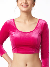 Vamas Velvet Stretchable Long Sleeve Blouse