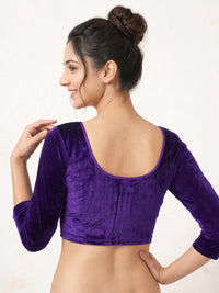 Vamas Velvet Stretchable Long Sleeve Blouse