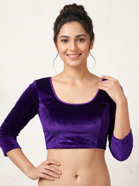Vamas Velvet Stretchable Long Sleeve Blouse