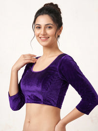 Vamas Velvet Stretchable Long Sleeve Blouse