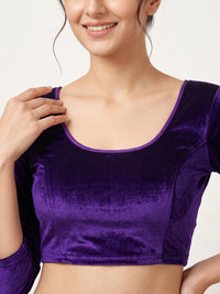 Vamas Velvet Stretchable Long Sleeve Blouse