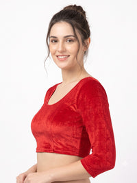 Vamas Velvet Stretchable Long Sleeve Blouse