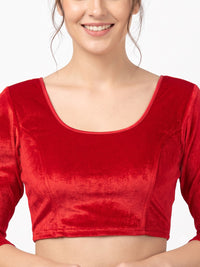 Vamas Velvet Stretchable Long Sleeve Blouse