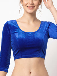 Vamas Velvet Stretchable Long Sleeve Blouse