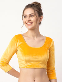 Vamas Velvet Stretchable Long Sleeve Blouse