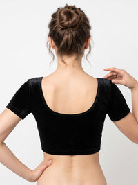 Vamas Velvet Stretchable Short Sleeve Blouse