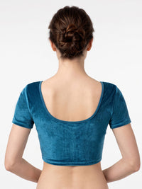 Vamas Velvet Stretchable Short Sleeve Blouse