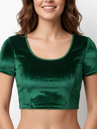 Vamas Velvet Stretchable Short Sleeve Blouse