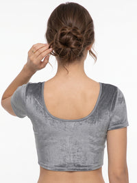 Vamas Velvet Stretchable Short Sleeve Blouse