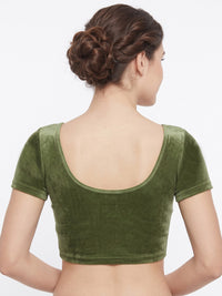Vamas Velvet Stretchable Short Sleeve Blouse